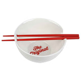 The Original Cup Noodles Ceramic Ramen Bowl with Chopsticks