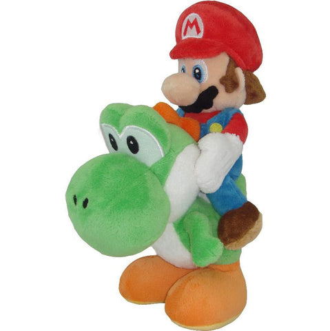 Super Mario Brothers: Mario Riding Yoshi Plush (8")