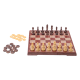 Travel Games: Rustik Foldable Magnetic Checkers/Chess  (Peachwood)