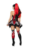 3pc Court Jester Cutie Harley Quinn Costume