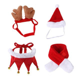 AnniePaw 4 Pcs Dog Christmas Set - Washable Scarves and Hats