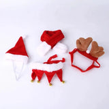 AnniePaw 4 Pcs Dog Christmas Set - Washable Scarves and Hats