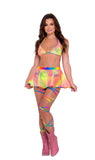 Tie-Dye Fishnet Bikini Tie-Top