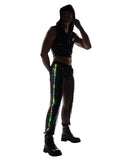 Rainbow Rave Vinyl & Fishnet Joggers