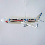 Airplane Glass Christmas Ornament