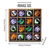 The Face of Spooky Horror 16 Piece Ornament Shatterproof Bundle Set, Halloween Pumpkin, Zombie, and Goblin