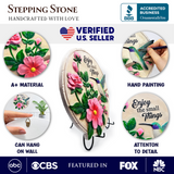 Enjoy the Small Things Hummingbird Stepping Stone, 9.5" Decorative Garden Appreciation Gift