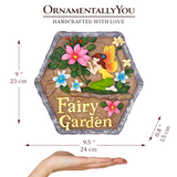 Fairy Kisses and Flowers Garden Stepping Stone, 9.5" Outdoor Decoration Statue