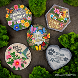 You’re Forever in Our Hearts Angel Wing Stepping Stone, 9.5" Garden Decorative Memorial Resin Figurine