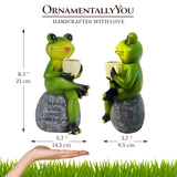 Coffee Drinking Frog Garden Statue with Funny Quote