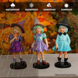 Mystical Victorian Witch Sisters Set of Three Figurines, Enchanted 6" Statues for a Bewitching Halloween Tabletop Display