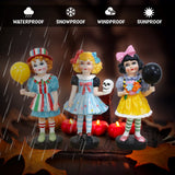 Spooky Victorian Masquerade Girl Trio, 6" Trick or Treat Clown Figurines and Hauntingly Elegant Halloween Decor