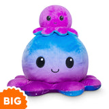 TeeTurtle Big Reversible Octopus: Blue Gradient + Galaxy (Big)