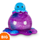 TeeTurtle Big Reversible Octopus: Blue Gradient + Galaxy (Big)