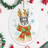 Watercolor Squirrel Christmas Ornament