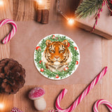 Christmas Wreath Tiger Ornament