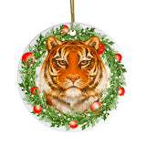 Christmas Wreath Tiger Ornament