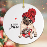 Cute Christmas Pug Ornament