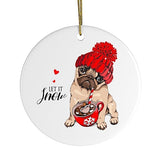 Cute Christmas Pug Ornament