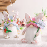 Easter Bunny Ears Plush Gnomes, Light Blue and Pink