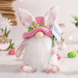 Easter Bunny Ears Plush Gnomes, Light Blue and Pink