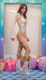 Electro-Lace Leg Wrap Bodysuit