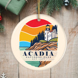 Acadia National Park Retro Style Ornament, Maine USA  Tourist Attraction and Gift