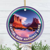 Capitol Reef National Park Retro Style Ornament, Utah  Tourist Attraction and Gift