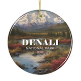 Denali National Park Retro Style Ornament, Alaska USA Tourist Attraction and Gift