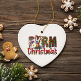 Fun and Festive Farm Christmas Ornament with Goat and Plaids