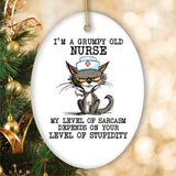 Grumpy Old Nurse Cat, Cute and Funny Christmas Gift