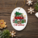 Hippy Christmas Festive and Fun Holiday Ornament with Van and Tree