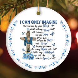 Inspirational Jesus Religious Quote and Cross Ornament