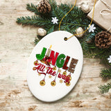 Jingle All the Way Holiday Plaid Cheerful Christmas Ornament