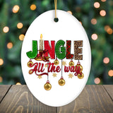 Jingle All the Way Holiday Plaid Cheerful Christmas Ornament