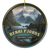 Kenai Fjords National Park Retro Style Ornament, Alaska USA Tourist Attraction and Gift