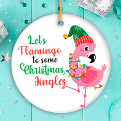 Let’s Flamingo to some Christmas Jingles Cute Bird Ornament