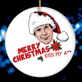 Hilarious Dirty Joke Merry Christmas Kiss My Ass Ornament, Shitters Full