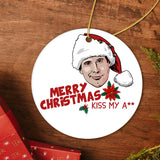 Hilarious Dirty Joke Merry Christmas Kiss My Ass Ornament, Shitters Full