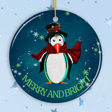 Merry and Bright Penguin Christmas Ornament