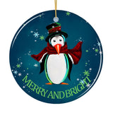 Merry and Bright Penguin Christmas Ornament