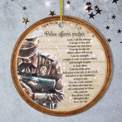 Police Officers Prayer Religious Law Enforcement Christmas Ornament