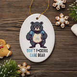 Quirky Care Bear Ceramic Ornament, Cute and Funny Christmas Gift