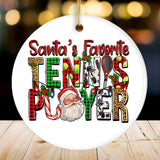 Santa’s Favorite Tennis Player Christmas Ornament