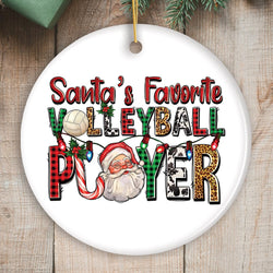 Santa’s Favorite Volleyball Player Christmas Ornament, Athlete Gift