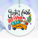 School Bus Driver Santa’s Favorite Christmas Ornament