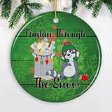 Trashin Through the Snow Raccoon Christmas Ornament