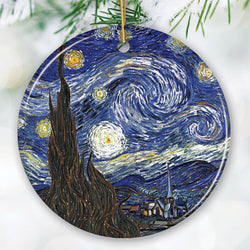 Vincent Van Gogh The Starry Night Ceramic Ornament, Famous Painting Christmas Decoration Souvenir