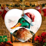 Watercolor Mallard Duck Christmas Ornament