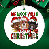 We Woof You a Merry Christmas Cute Dogs Ornament, Pet Theme Holiday Decoration